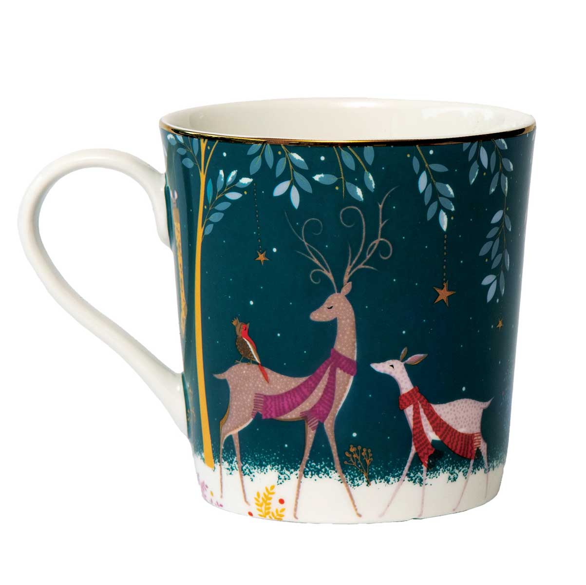 Sara Miller Woodland Tales Mug, Deer & Robin image number null